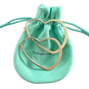 Authentic Vintage Tiffany & Co Elsa Peretti Open Heart Hoop Earrings 925